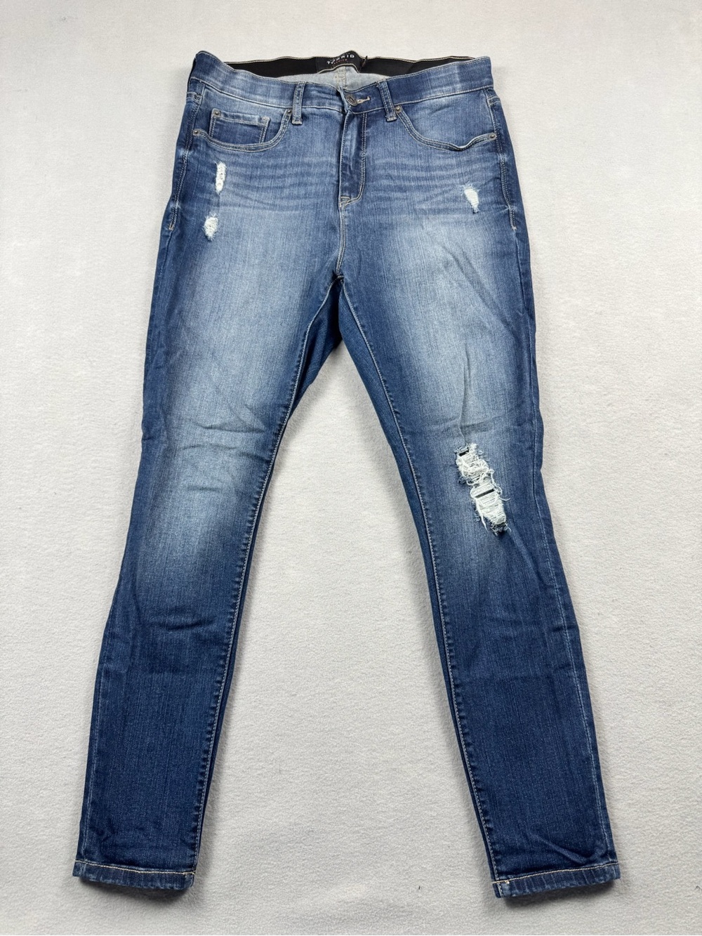 Torrid Premium Super Soft Sky High Rise Skinny Stretch Jeans Sz 12R Distressed
